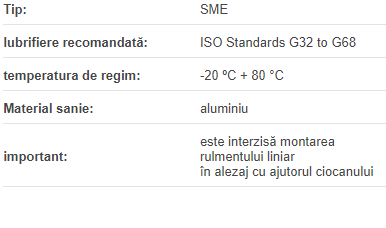 Rulment liniar, talpa SME16UU DTE (d=16mm BxC=32x30)