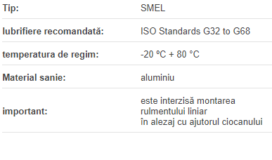 Rulment liniar, talpa lunga SME20LUU DTE (d=20mm BxC=35x70)