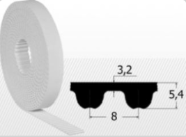 Curea RTD8M/20 (PAZ inclus) metru liniar, Elatech