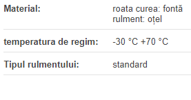 Roata curea pe rulment SPZ/2 RE30