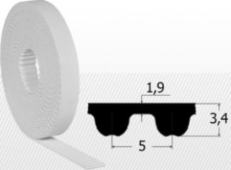 Curea RTD5M/15 (PAZ inclus) metru liniar, Elatech