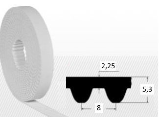 Curea STD 8M/15 PU-steel metru liniar, Elatech