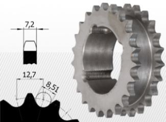 Roata de lant 08B Z15 BC1008, pt doua lanturi simple