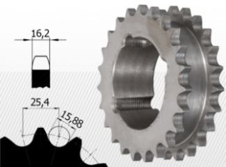 Roata de lant 16B Z12 BC1615, pt doua lanturi simple