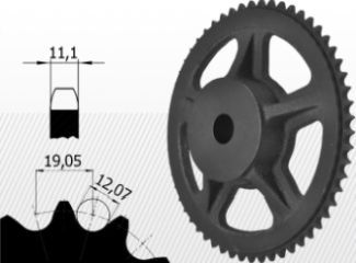 Roata de lant 12B-3 Z=57, fonta