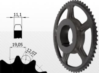 Roata de lant 12B-2 Z=45 BC3020, fonta