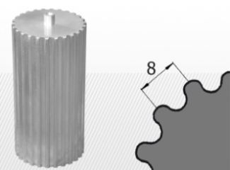 Bara dintata GT8M Z=30 L=200mm otel