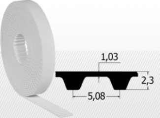 Curea XL 037(9.53 mm) Poliuretan cu insertie metalica metru liniar